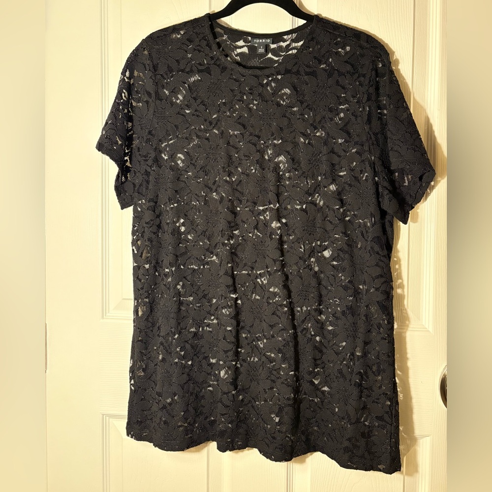 Torrid Black Lace Tee